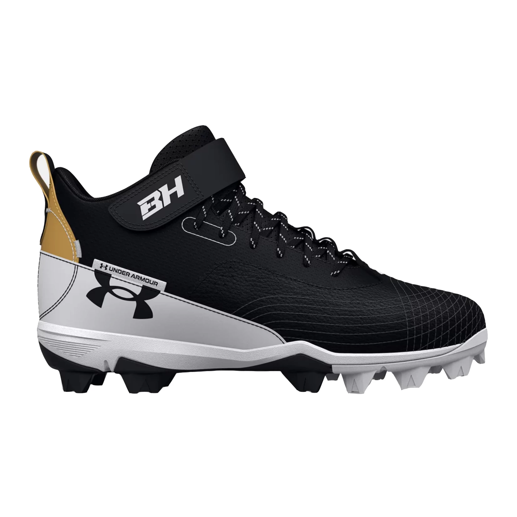 Under Armour S22 Harper 7 Mid RM Cleats (Black) 3 Under Armour S22 Harper 7 Mid RM Cleats (Black)